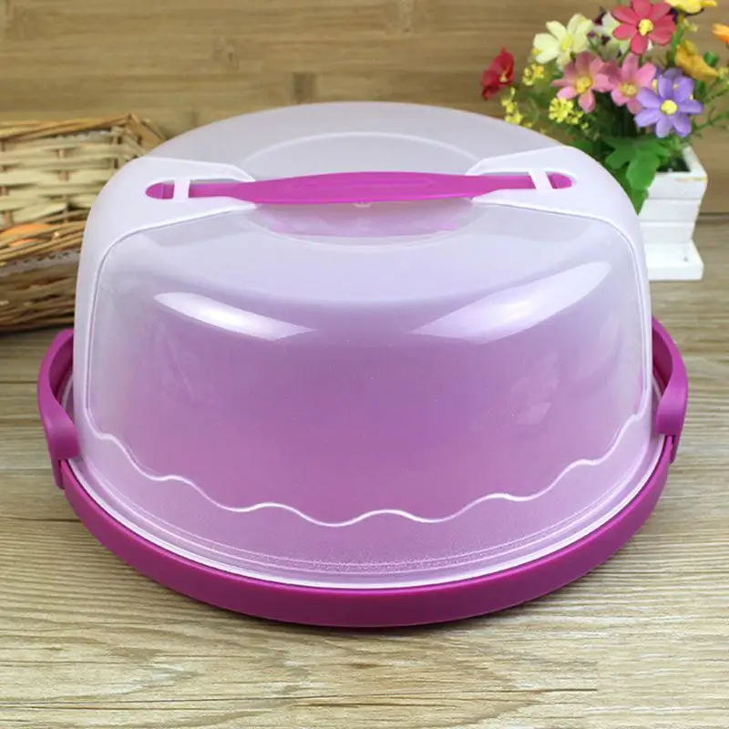 Cake Carrier Holder Box Portable Locking Transparent Case Caddy Container Dessert Gift for 10 Inch Cakes Food Grade Plastic | Дом и сад