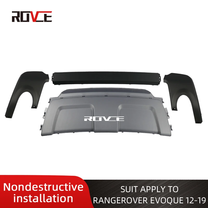 

ROVCE4 PCS Rear Bumper Insert Exhaust Tube Cover Fit For Land Rover Range Rover Evoque 2010-2019 Prestige Grey Style Accessories