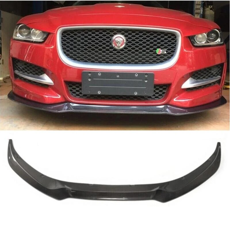 

Передний диффузор для Jaguar XE 2015 2016 2017 2018 из настоящего углеродного волокна, спойлер высокого качества, аксессуары для автомобильного бампера