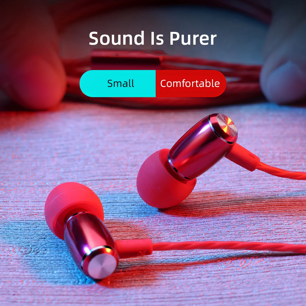 Маленькие наушники для бега с объемным звуком шумоподавлением проводные