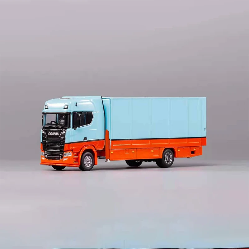 

1:64 Scale Scania S730 Enclosed Double Deck Transport Alloy Vehicle Model Metal Die-Cast Toy Truck for Collection Gift Display
