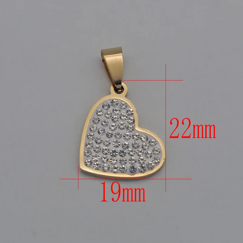 Цепочка с подвеской в виде сердца из нержавеющей стали фианитами | Украшения и