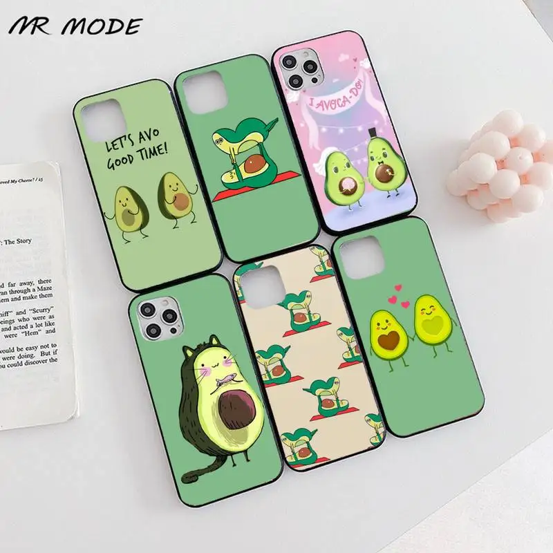 

Avocado cute cartoon Phone Case for iPhone 11 12 pro XS MAX 8 7 6 6S Plus X 5S SE 2020 XR Soft mobile bags coque shell funda