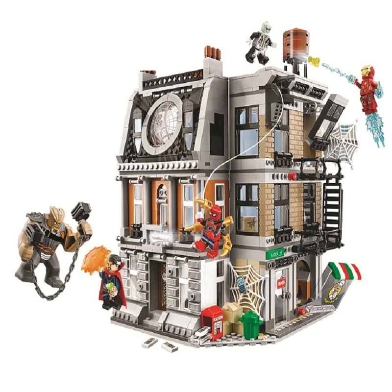 Marvel Avengers Ironman War Machine Sanctum Showdown Spider Man Batman совместимые Lepins строительные блоки