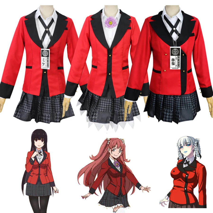 

Anime Kakegurui Cosplay Costumes Yumeko Jabami Uniform Kirari Yumemite Cosplay School Uniform Women Suit Party Halloween Costume