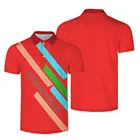 Летняя мужская рубашка-поло с 3D-принтом и диагональными полосками, красная, желтая, белая, Мужская дышащая рубашка-поло для фитнеса с лацканами, рабочая одежда