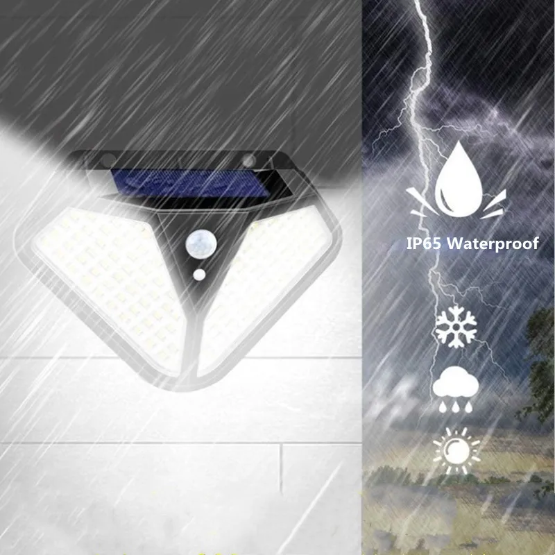 

100/102 LED Solar Light Outdoor Waterproof Solar Powered Lamp PIR Motion Sensor Street Light for Garden Decoration 3 Modes