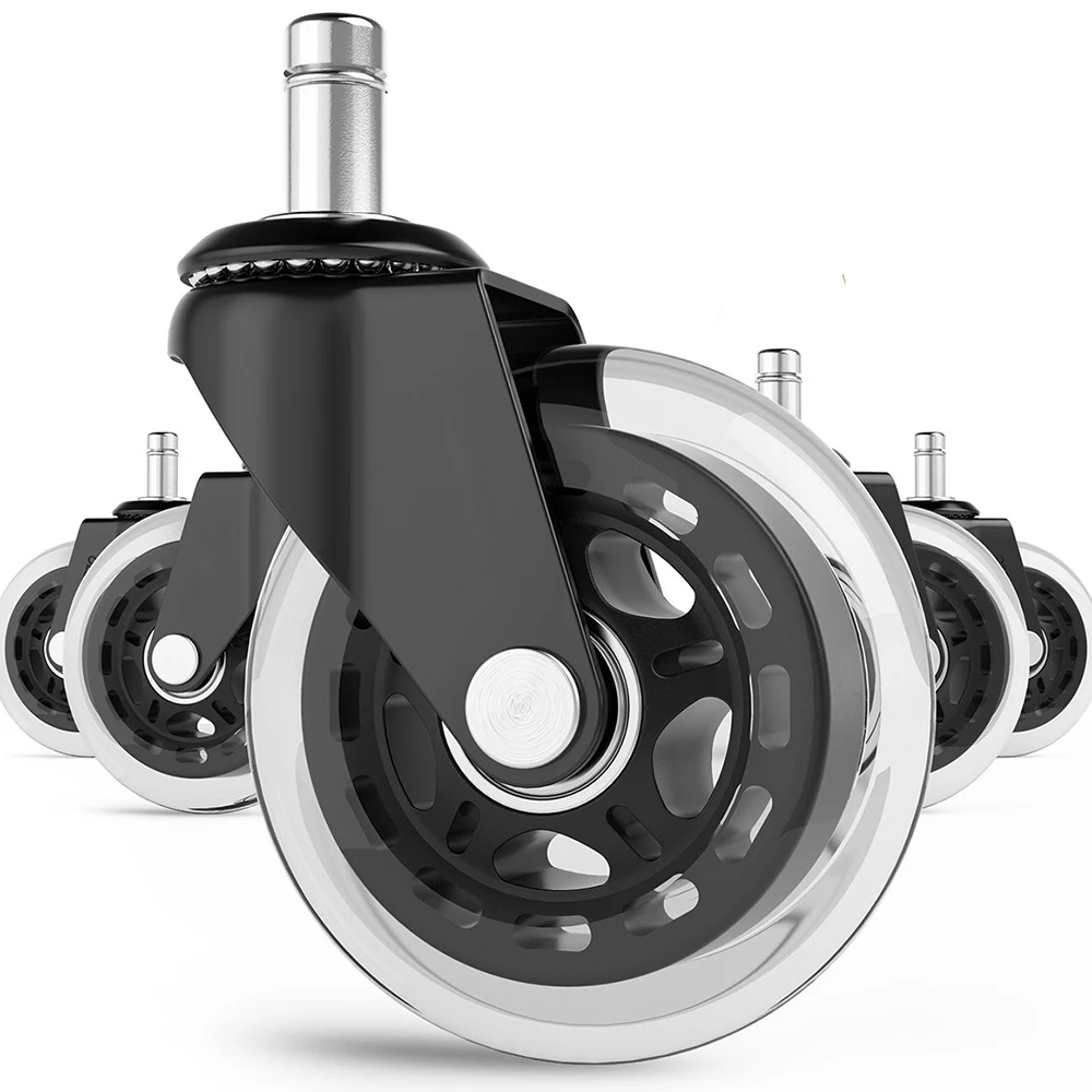 Универсальный стопорный ролик из полиуретана 3 дюйма Черное колесо с сильной