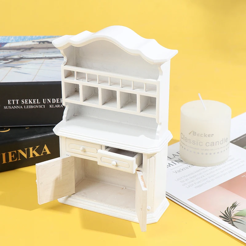 

1Pc 1/12 Dollhouse Miniature Furniture Multifunction Wood Cabinet Bookcase Bookshelf For Pretend Play Toy