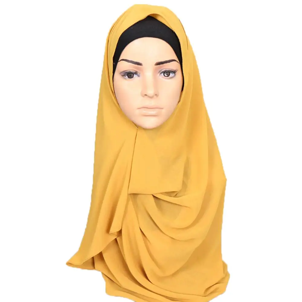 Малайзия дизайн мгновенный простой две петли пузырь шифон шарф шали два лица