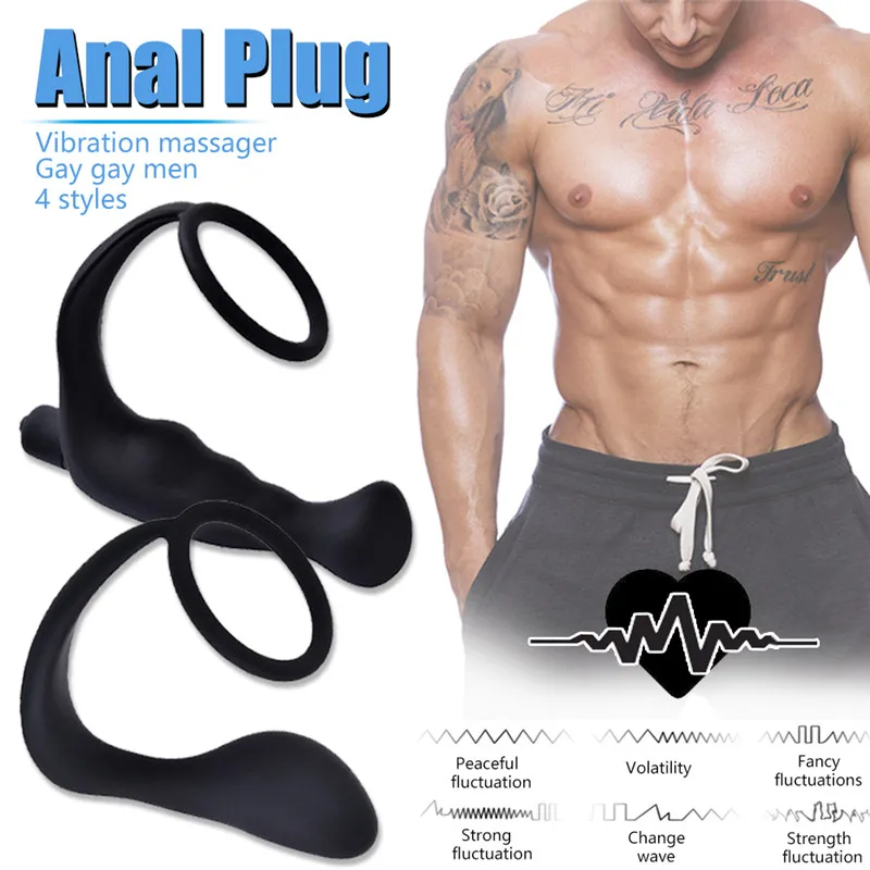 Men Butt Anal Plug Prostate Massager Male Masturbation Delay Ejaculation Sex Toys For Gays Silicone Single Double Cock Ring | Красота и