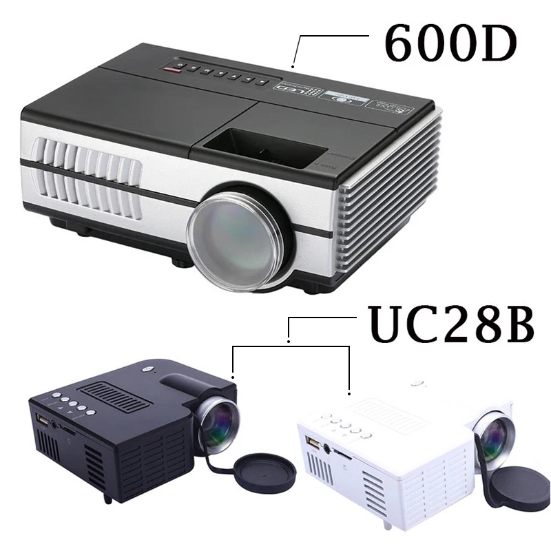 UC28B мини портативный проектор с поддержкой USB TF карты микро Портативный