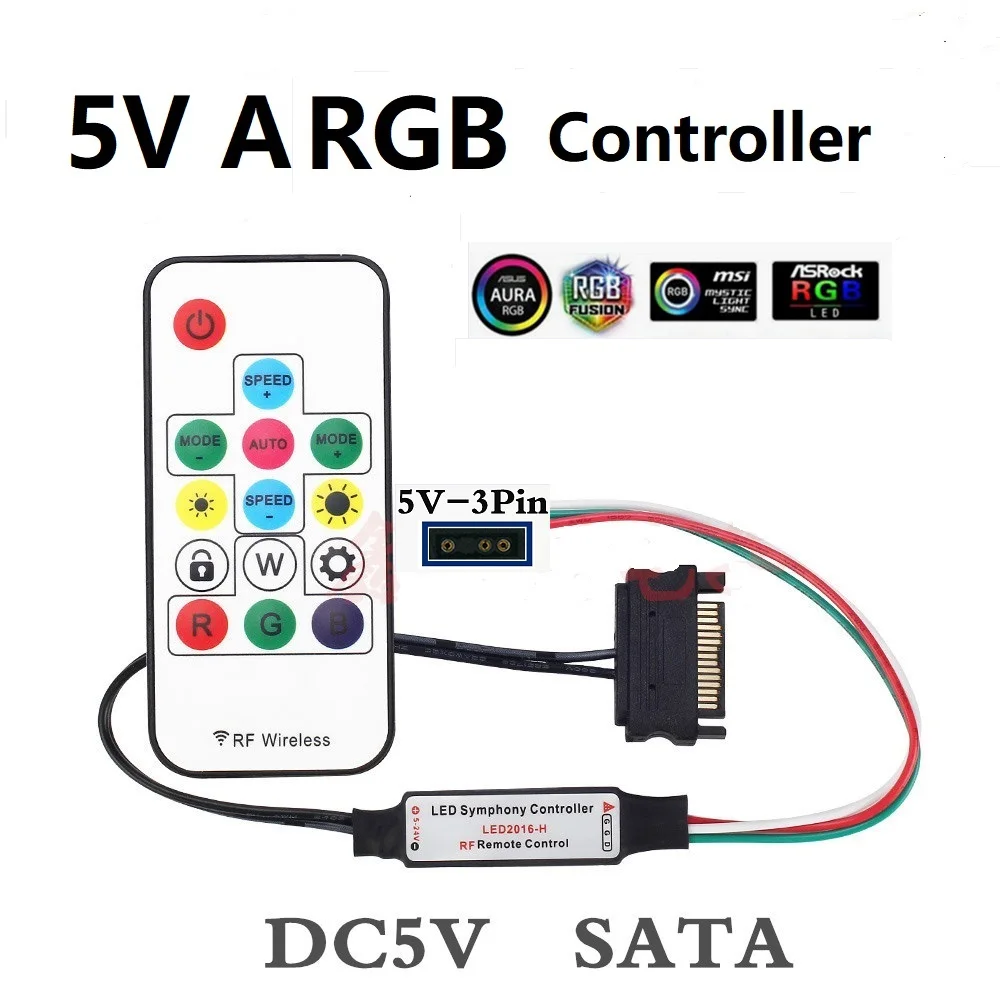 Светильник системы охлаждения источник управления Лер 5V ARGB светодиод, холодный свет 5V Symphony Edition против дистанционного управления