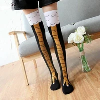 3d funny chicken winter autumn womens girl socks thigh high sock cute funny thin toe feet ladies creative socks