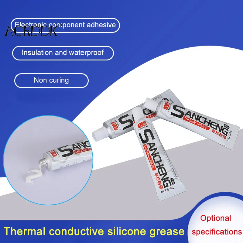 

High-Conductivity Heat Silicone Grease Tube Heat-Dissipating Silicone 1.7 Fl Oz DF