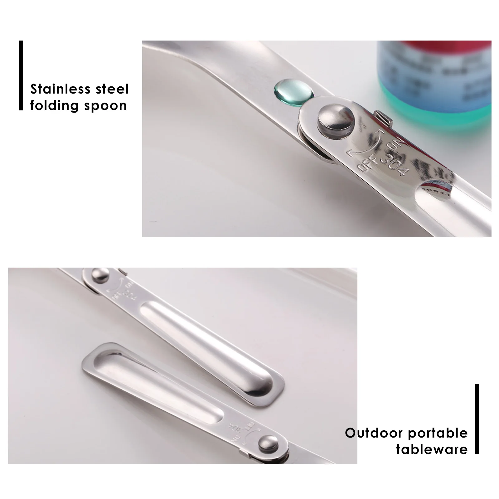 

6Pcs New Outdoor Camping Hiking Stainless Steel Metal Fork Spoon Tableware Cookout Picnic Foldable Folding Spork