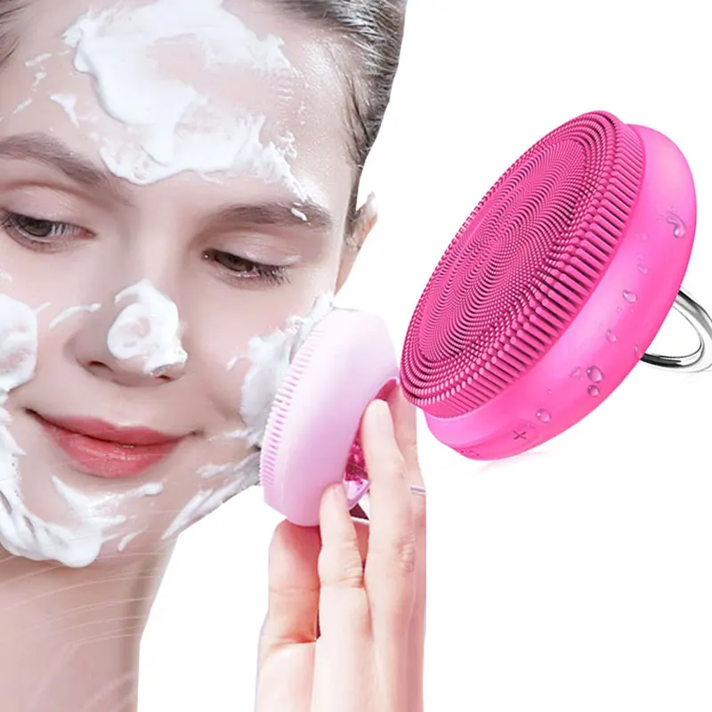 

Ultrasonic Face Massager Vibration Electric Facial Brush Peeling Skin Cleaning Makeup Mini Washing Facial Machine for Face Skin