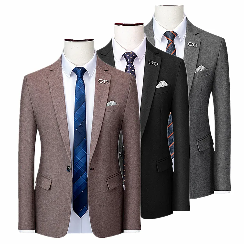 

QJ CINGA Luxury Men Wedding Suit Male Blazers Slim Fit Suit For Men Costume Business Formal Coat Party Blue Classic Black Jacket
