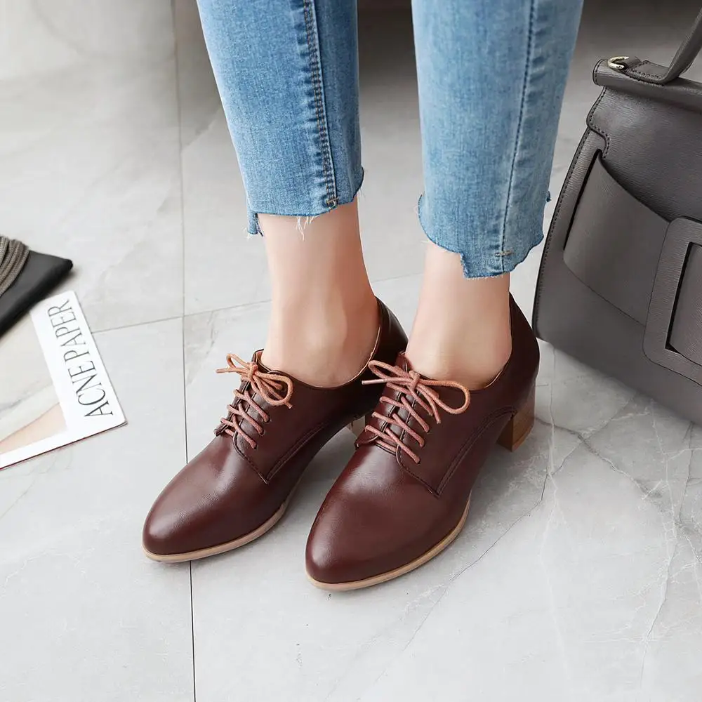 2020 Shoes Womens Pointed Spring Pumps new Chunky High Heels Mary Jane Causal Ladies Thick Classic | Обувь