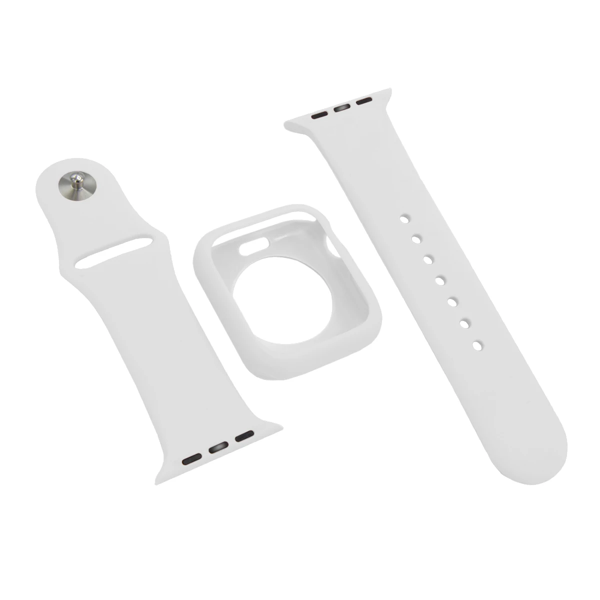 white Защитный чехол и ремешок для apple watch 4, 5, 44 мм, 40 мм, мягкий силиконовый браслет 2 в 1, подходит для iwatch series 3, 2, 1, 42 мм, 38 мм - Цвет: white