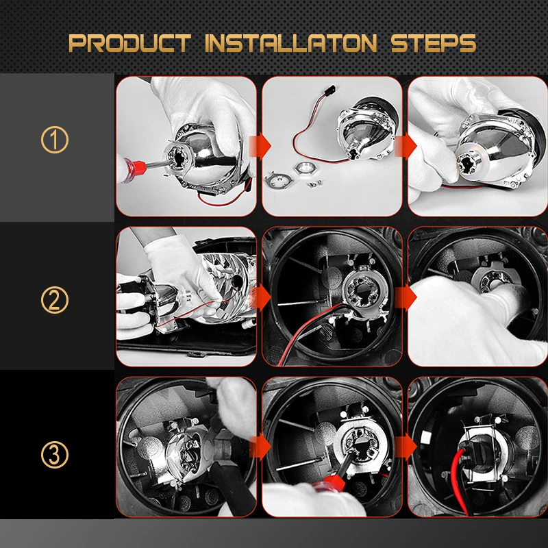 2 5 дюймовых Биксеноновые дооснащения объектив проектора с глаза ангела