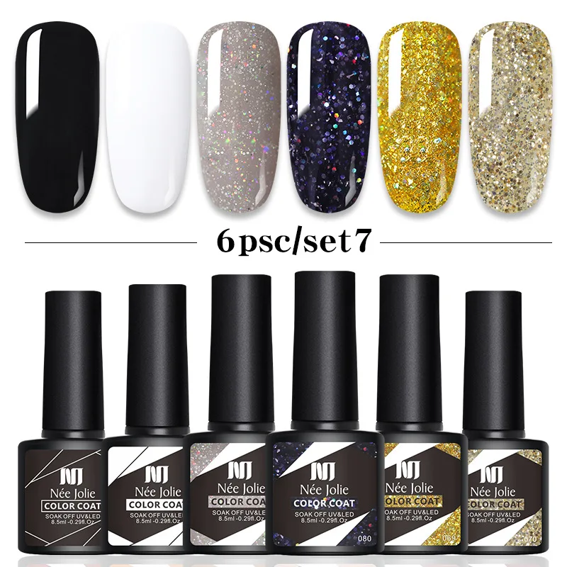 

Hot Sale Gel Nail Polish Glitter For Manicure Set Art Navy Baby Blue Gel Nail Polish UV LED Lamp Varnishes Base Top Coat 8.5ml