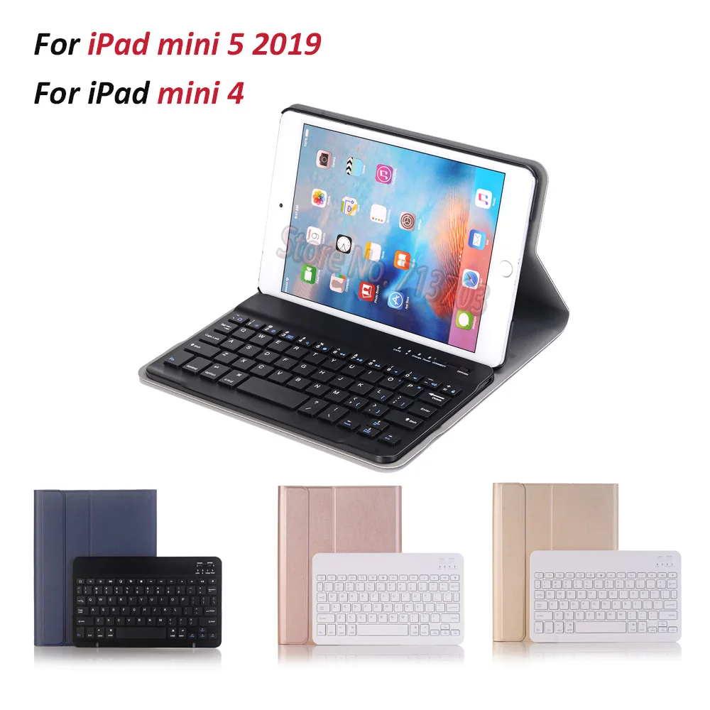 

Keyboard Case for Apple iPad mini 4 mini 5 Slim Removable Bluetooth Keyboard Leather Case for iPad 7.9