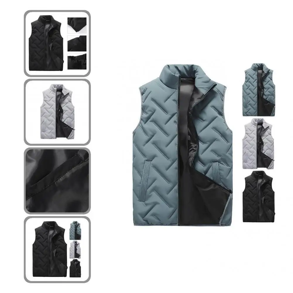 

Зимний жилет, гладкий теплый плотный однотонный мужской жилет на молнии, жилет для дома