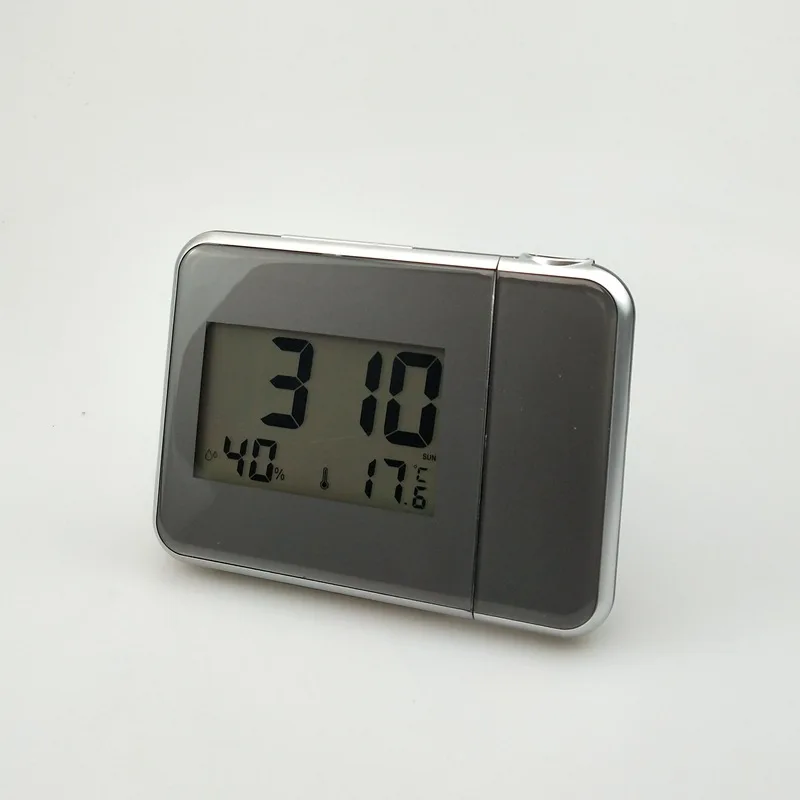 Smart Creative Silent Mirror Projection Clock Display Temperature and Humidity Snooze Multi-function LED Alarm | Дом и сад