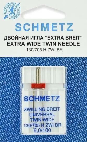 Иглы Schmetz двойные универсальные № 100/6 1 шт. 130/705H-ZWI | Дом и сад