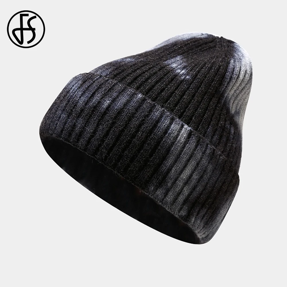 Мужская Трикотажная Шапка бини FS черная фиолетовая розовая шапка в стиле