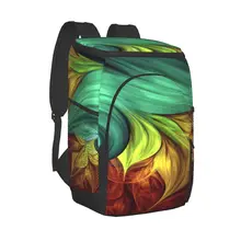 Thermal Backpack Computer Fluid Tones Artistic Dynamic Forms Waterproof Cooler Bag Large Insulated Bag Picnic Cooler Backpack