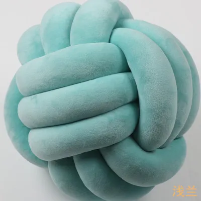 blue green Мяч-клубок Подушка с наполнением/35 см круглые автомобильные декоративные подушки украшения для дома бант узел розетка декоративная подушка для дома внутри - Цвет: blue green