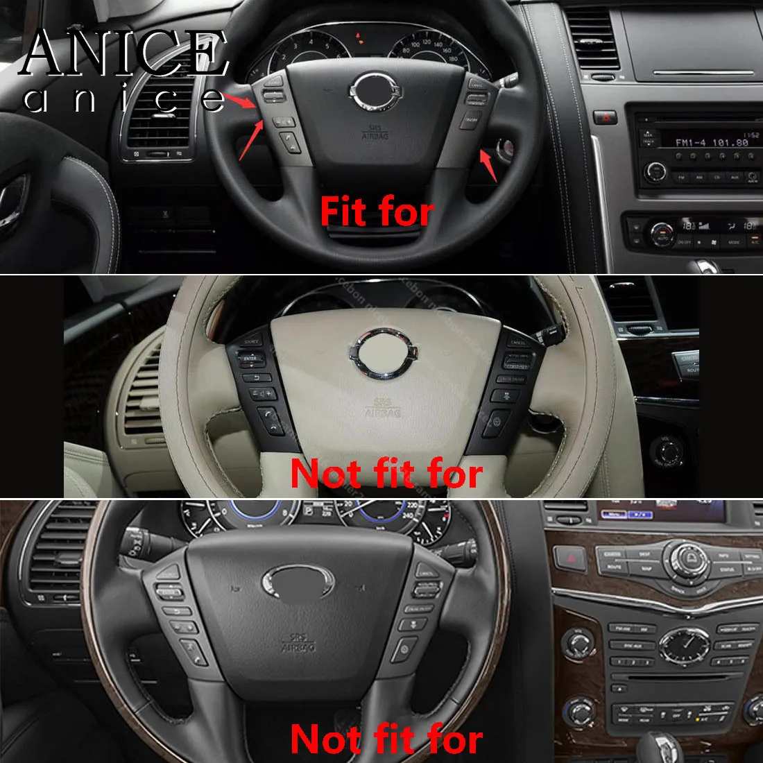 Carbon fiber color Steering Wheel Frame Decorator Fit For Nissan Patrol Y62 2017 2018 2019 | Автомобили и мотоциклы