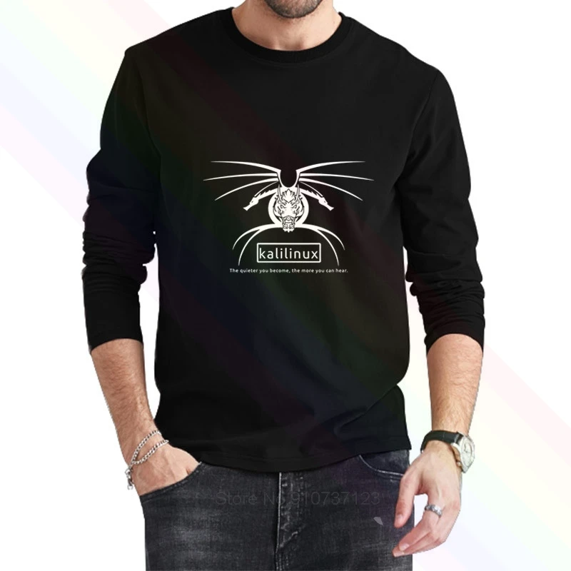 Классическая черная футболка Kali с логотипом Linux новинка 2021 летняя мужская
