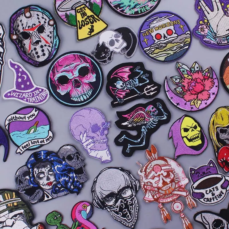 Нашивка с черепом дьявола на Хэллоуин вышитые нашивки для одежды наклейки в