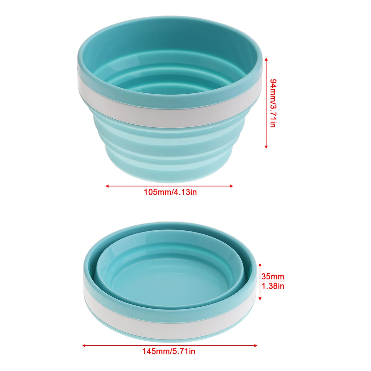 950ML 2 Colors Portable Circular Silicone Scalable Folding Lunchbox Bento Box for - 40 Centigrade ~ 230 | Дом и сад