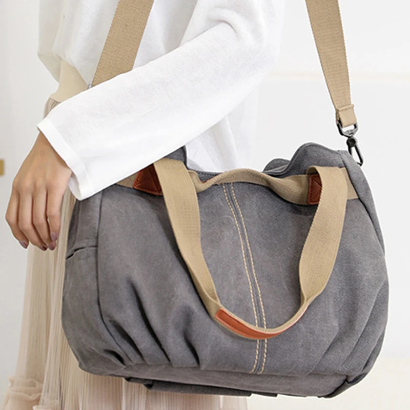 Retro Hot Hand bags Casual Women's Tote bag High Capacity Women Shoulder Crossbody Bags Female Canvas cloth designer | Багаж и сумки