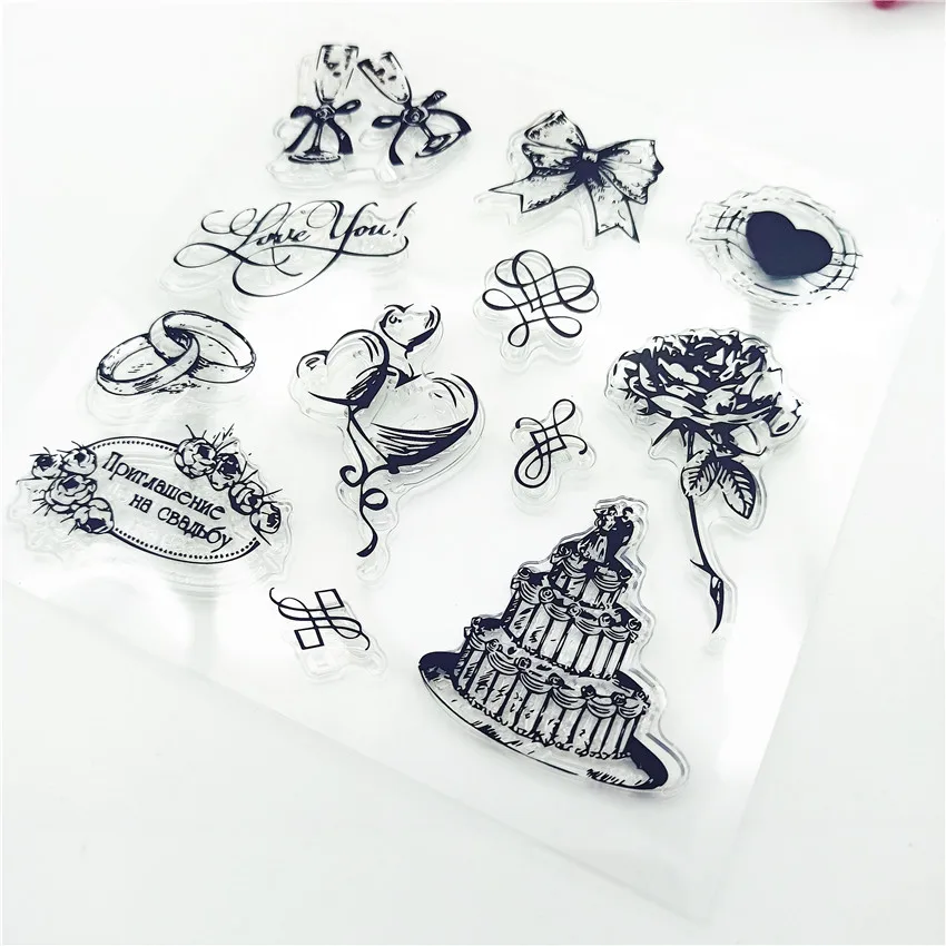 14*14.5CM Hot sale bow Transparent Clear Stamps / Silicone Seals Roller Stamp for DIY scrapbooking photo album/Card Making | Дом и сад