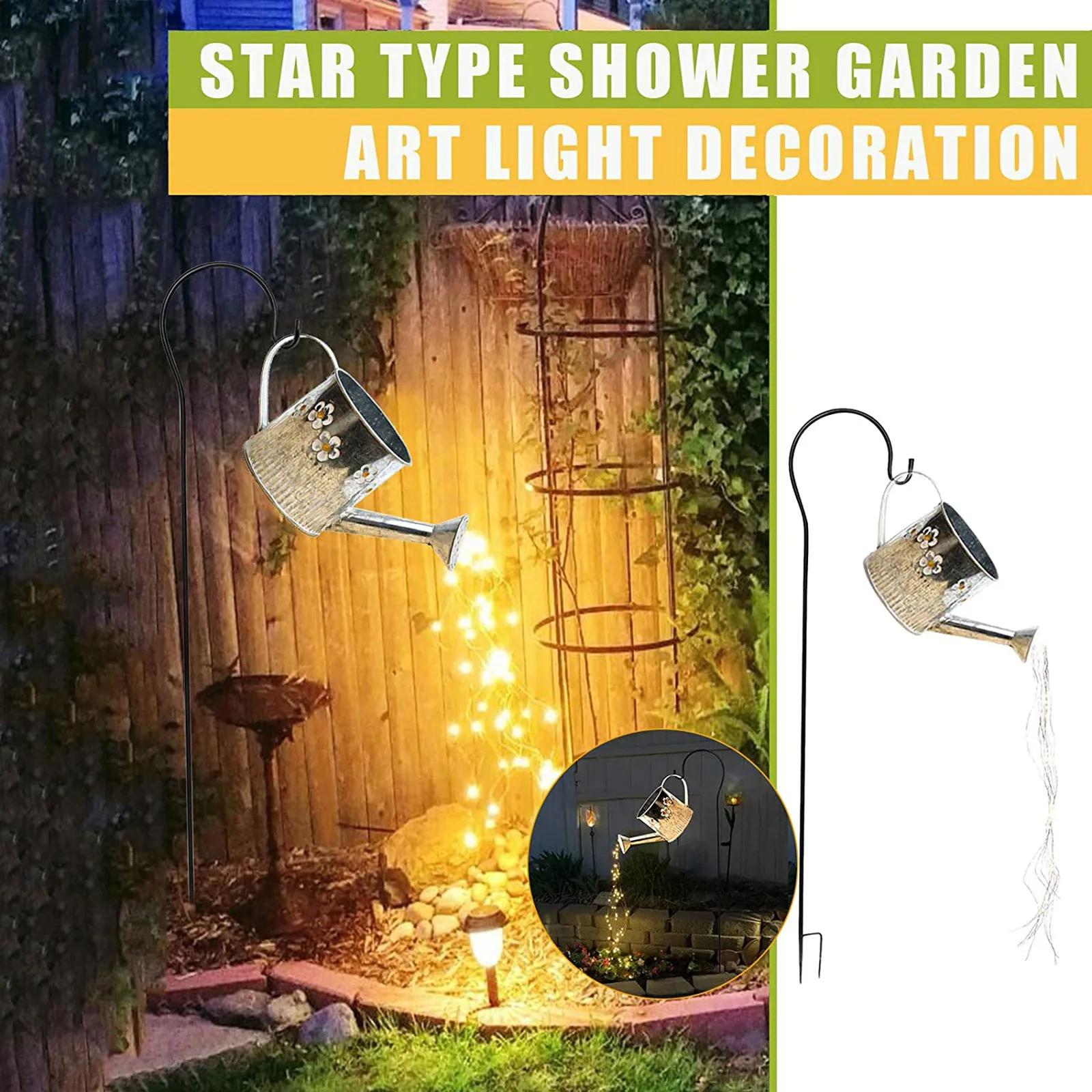 

DIY Iron Star Type Shower Garden Art Light Decoration Outdoor Gardening Decoration Lawn Lamp Solar Led Light Outdoor 2021