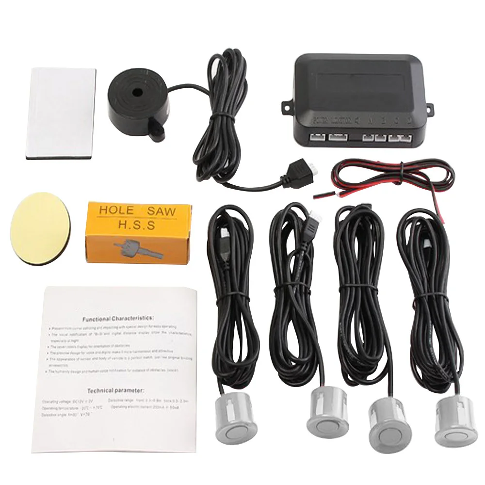 LED Display Car Parking Sensors 4 Radars Kits 22mm Ultrasonic Monitor Detector System Automobile Security Alert System