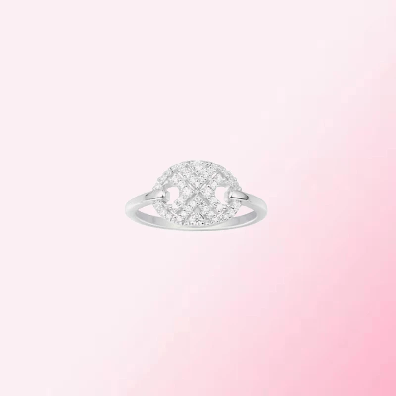 

1:1 Make 925 Sterling Silver Custom Pig Nose Buckle Fashion Exquisite Ring