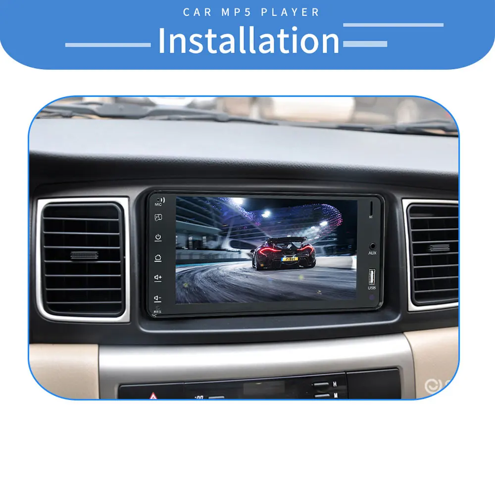 7 Inch Dual Ingot Car MP5 Player Phone Connected Bluetooth Reversing Rear View HD Capacitive Screen For Toyota Corolla | Автомобили и