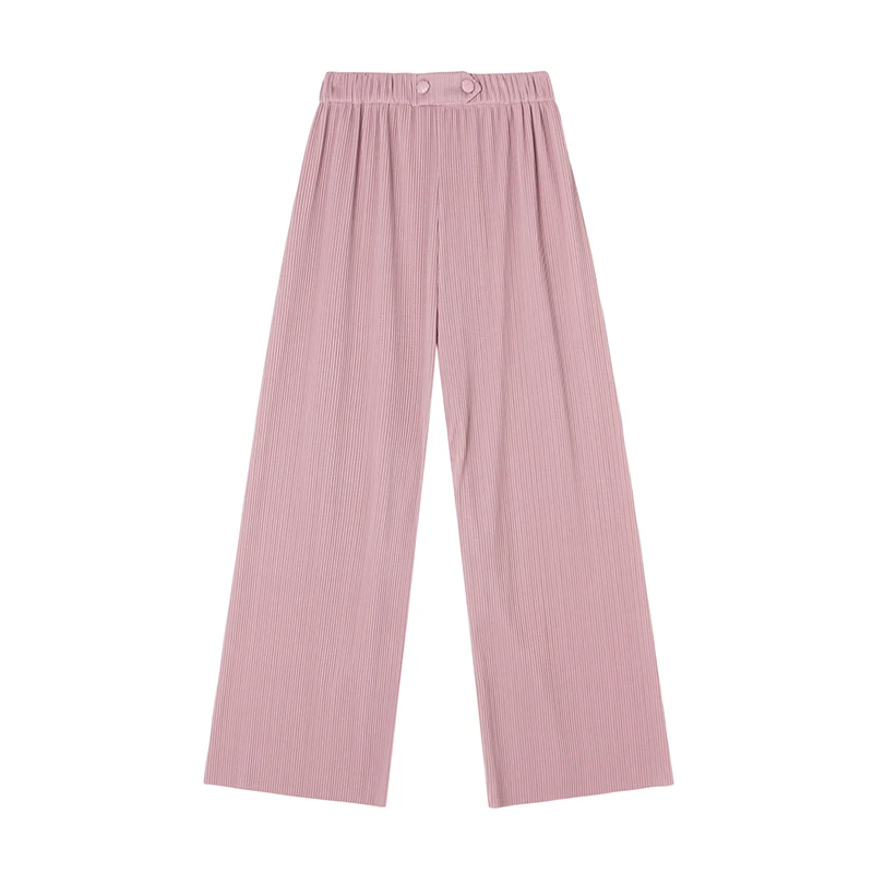 

2021 real spot new summer ice silk wide leg pants high waist to show a thin sense of loose casual pants women thin
