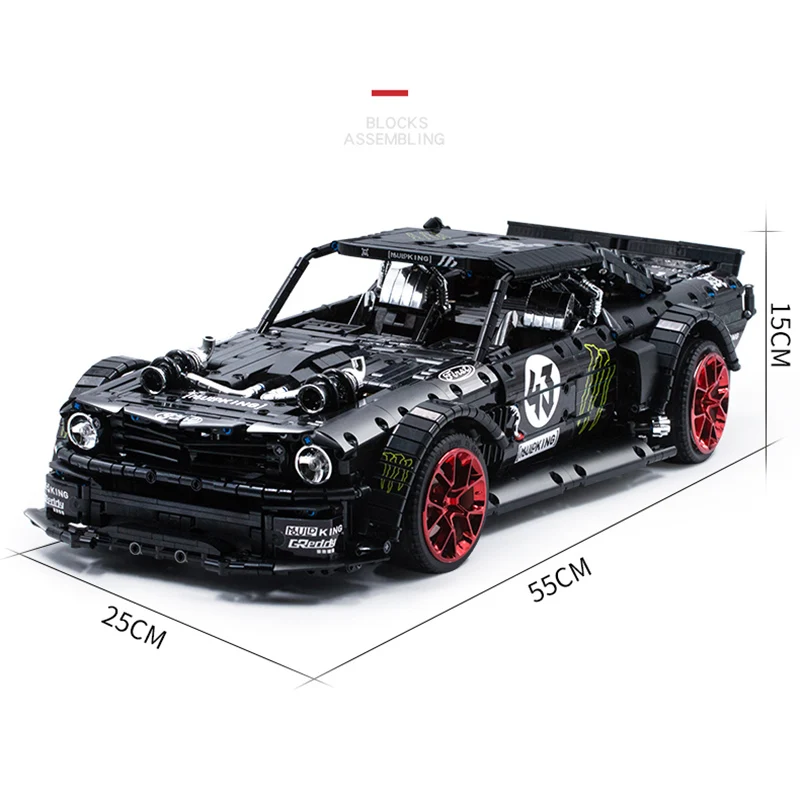 New MOC Technic Series RC Ford Mustang Hoonicorn RTR V2 гоночный автомобиль модель строительные блоки
