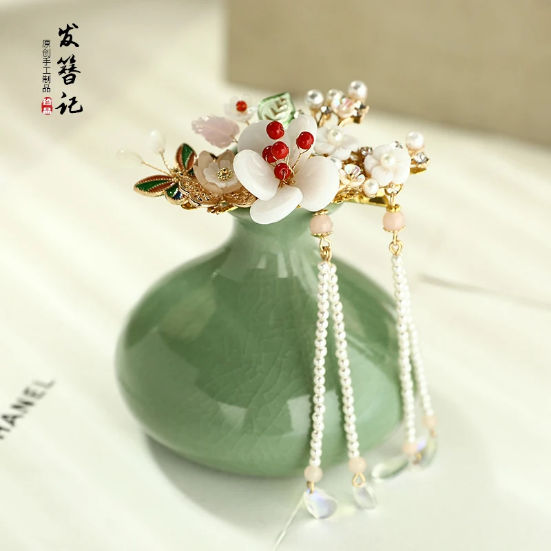 Заколка для волос в античном стиле с розовыми кристаллами | Тематическая одежда и