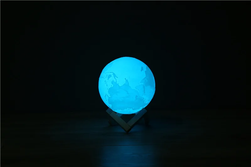 3-D печать земля лунный свет зарядка ночник светодиодный светильник 2-color Touch 16-color пульт дистанционного управления украшение дома креативный подарок