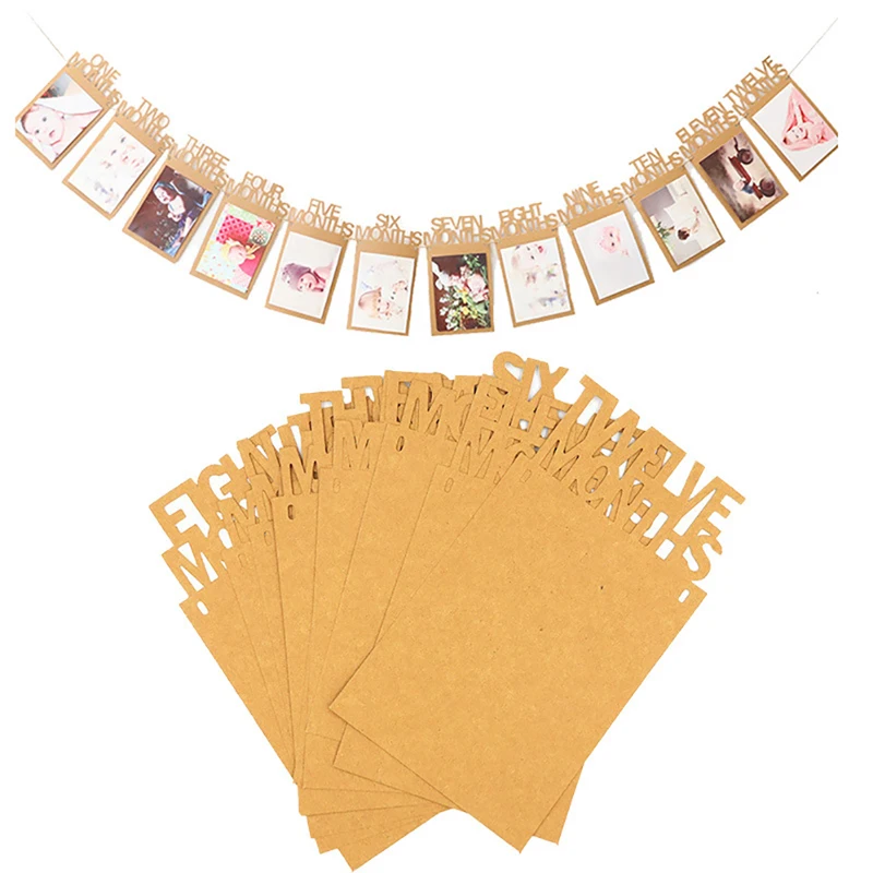 

Happy Birthday Photo Frame Banner for Family First Party Decoration Kids Baby