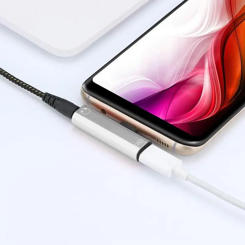 Аудиоадаптер USB Type-C для разъема 2 в 1 C-To 3 5 мм конвертер зарядки наушников