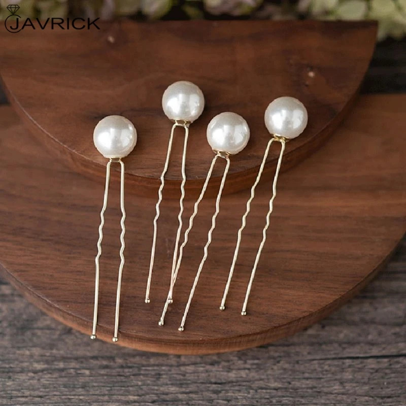 

20 Pcs/set Wedding Style Hair Design Bridal Tiara Wedding Prom Artificial Pearl U-shaped Pins Clip Barrettes Hairpin Headdress